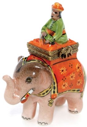 Picture of Limoges Elephant with Man Box
