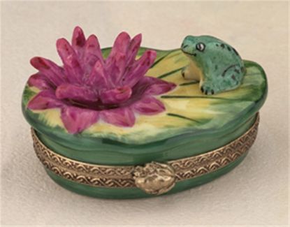Picture of Limoges Frog on Lilypad with Flower Box