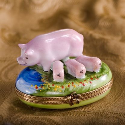 Picture of Limoges Pig Family Box