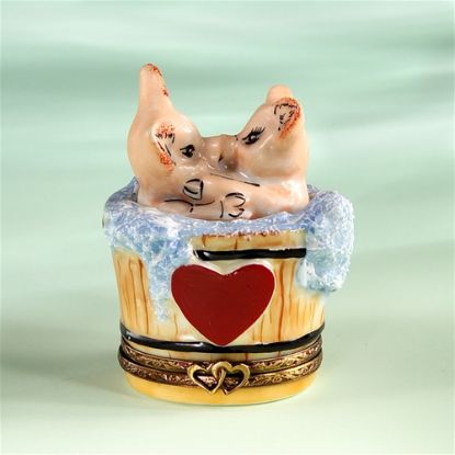 Picture of Limoges Two Pigs in Bucket Box