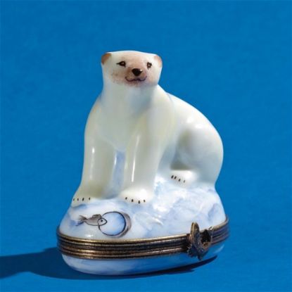 Picture of Limoges Polar Bear on Ice with Fish Box