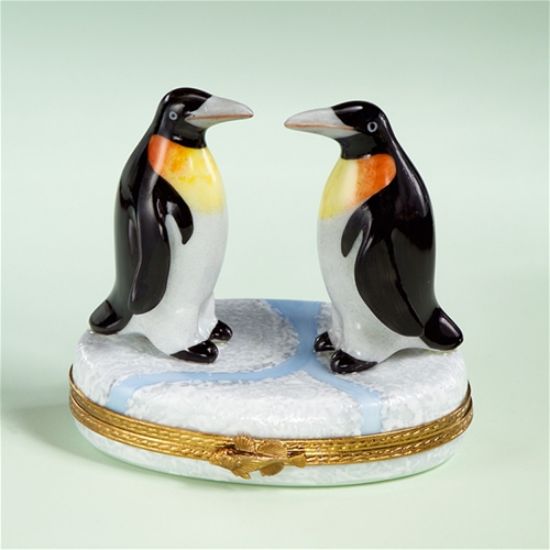 Picture of Limoges Two Penguins on Ice Box