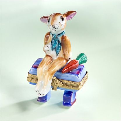 Picture of Limoges Chamart Rabbit on Bench Box