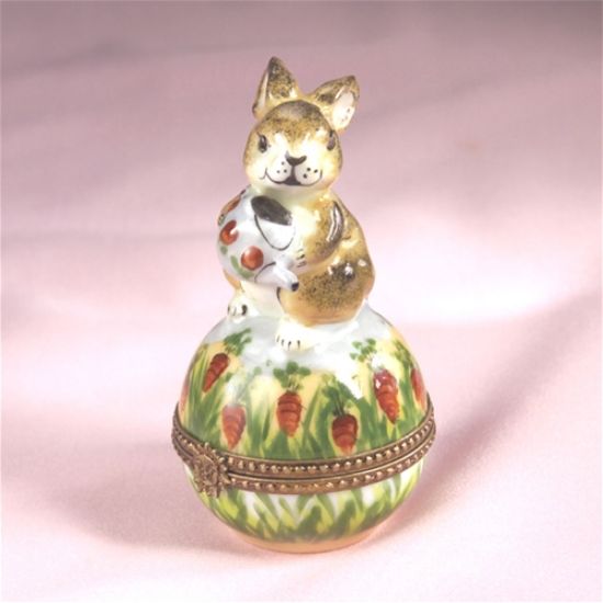 The Cottage Shop - Limoges Rabbit on Top of Carrots Box