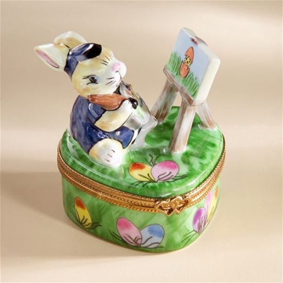 Picture of Limoges Rabbit Painting Easter Eggs Box