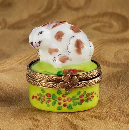 Picture of Limoges White and Brown Mini Rabbit Box 