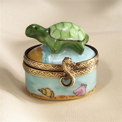Picture of Limoges Mini Green Turtle Box
