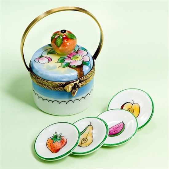 Picture of Limoges Apple Basket with Fruit Plates Box