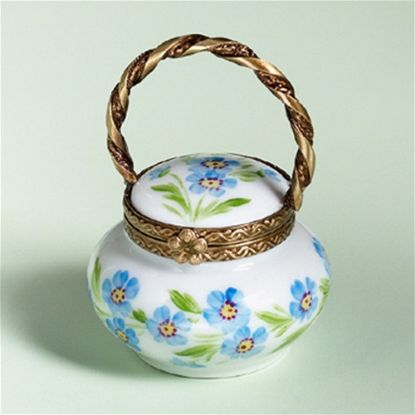 Picture of Limoges Blue Flowers Basket Box