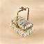 Picture of Limoges Roses and Blue Flowers Gold Grid Basket  Box