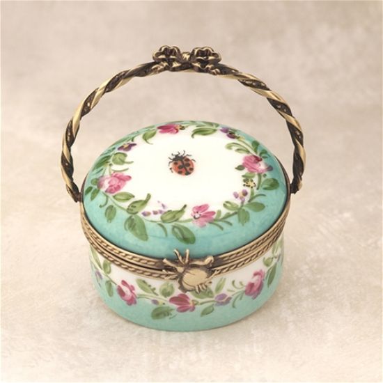 Picture of Limoges Green Basket with Ladybug Box