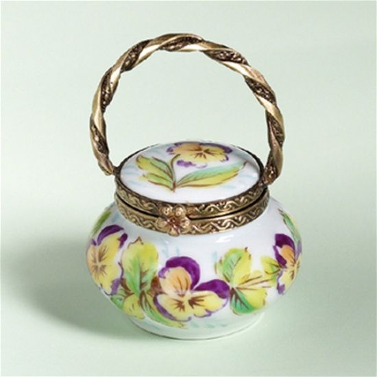 Picture of Limoges Pansies Basket Box