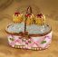 Picture of Limoges Pink Decor Basket with 3 Perfume Bottles 