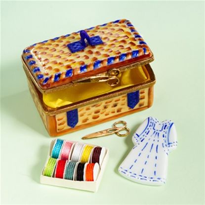 Picture of Limoges Sewing Basket with Dress and Scissors Box