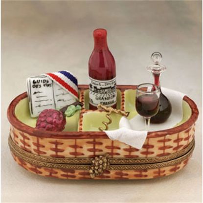 Picture of Limoges Wine Wicker Basket Box