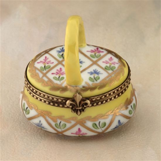 Picture of Limoges Yellow Basket with Flowers Box