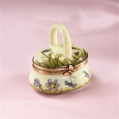 Picture of Limoges Yellow Basket with Violets Box