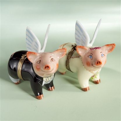 Picture of Limoges Bride and Groom Pig Boxes