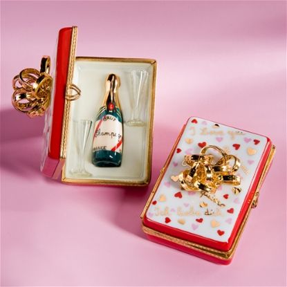 Picture of Limoges Champagne Case with Hearts Box, Each. 