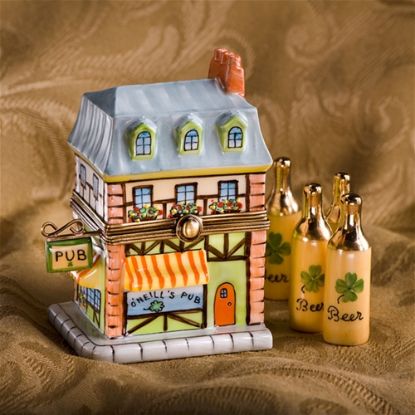 Picture of Limoges Irish Pub with 4 Beer Bottles Box