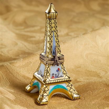 Picture of Limoges Gold Eiffel Tower with People Box