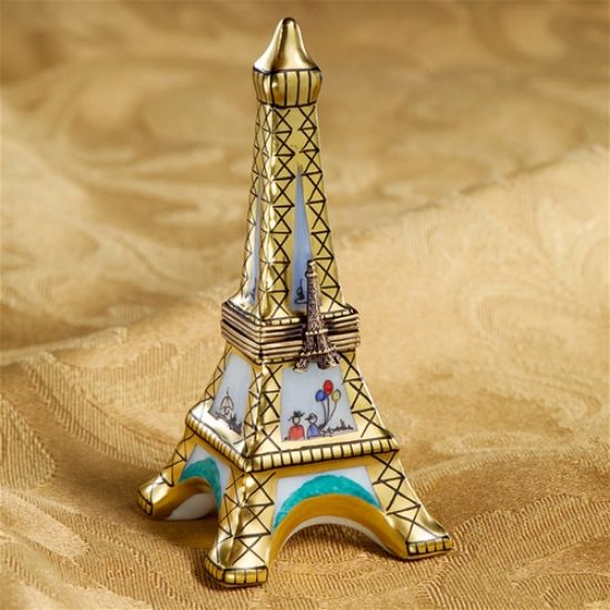 Picture of Limoges Gold Eiffel Tower with People Box