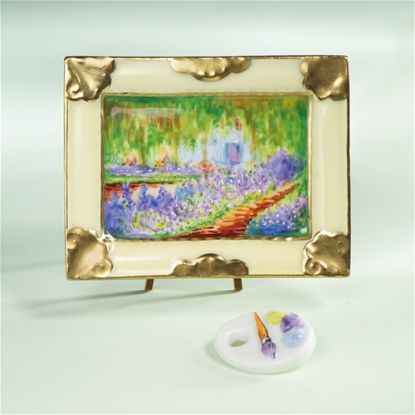 Picture of Limoges Monet Giverny Gardens Painting on Easel Box 