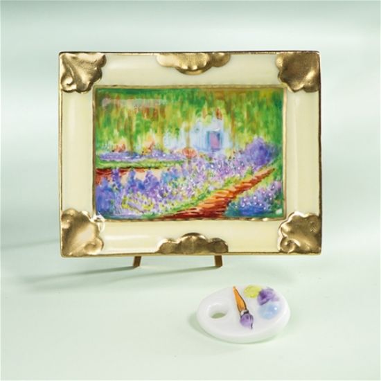Picture of Limoges Monet Giverny Gardens Painting on Easel Box 