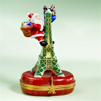 Picture of Limoges Santa on Eiffel Tower Box