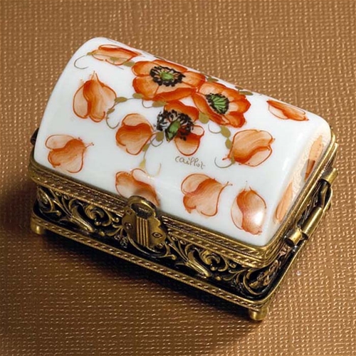 The Cottage Shop Limoges Oriental Chest With Poppies Box