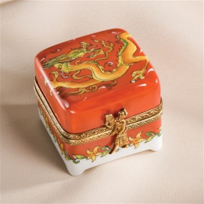 Picture of Limoges Red Dragon Square Box