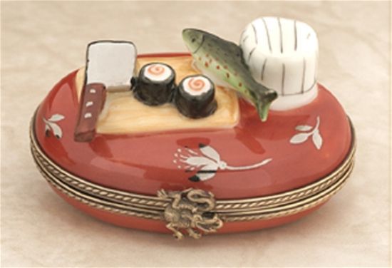 Picture of Limoges Sushi Table with Green Fish Box