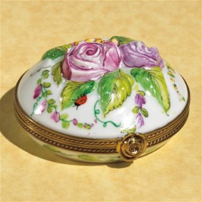Picture of Limoges Chamart 3D Roses on Round Box