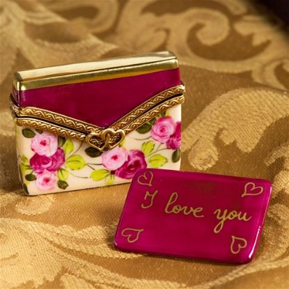 Picture of Limoges I Love You Letter Roses Envelope Box