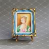 Picture of Limoges Marquise de Pompadour Portrait Blue gold Frame on Easel Box