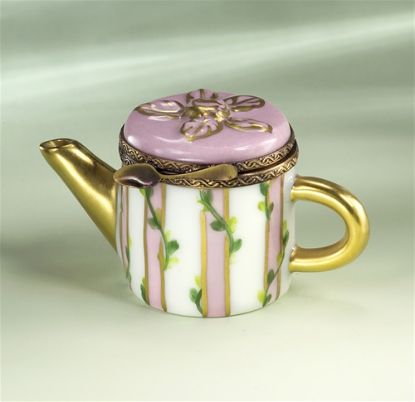 Picture of Limoges Pink Gold Leaves Teapot Box