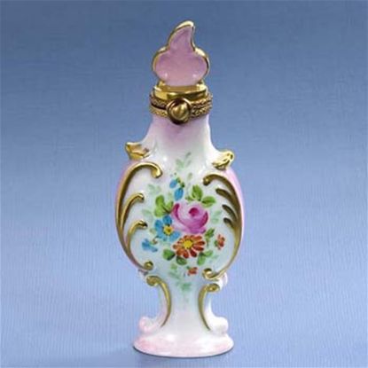Picture of Limoges Pink Perfume Bottle with Roses Box
