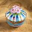 Picture of Limoges Pink Roses on Turquoise Striped  Box