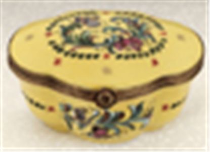 Picture of Limoges Yellow Artistic Box with Flowers