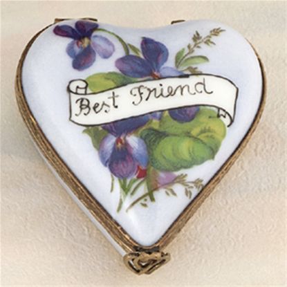 Picture of Limoges Best Friend Heart with Pansies Box