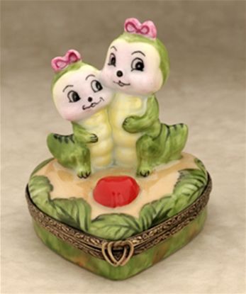 Picture of Limoges Caterpillars on Heart Box
