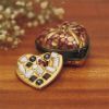 Picture of Limoges Gold and Burgundy Chocolates Heart Box, Each.