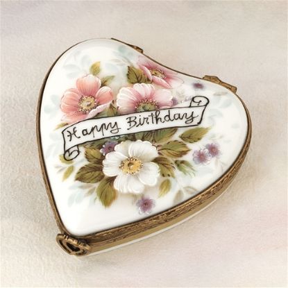 Picture of Limoges Happy Birthday Heart with Roses Box