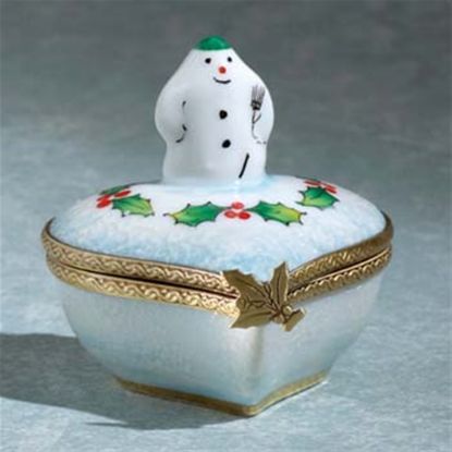 Picture of Limoges Heart with Snowman Box