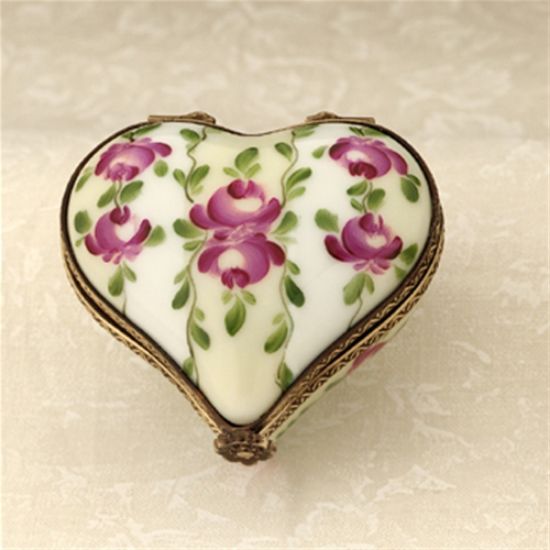 Picture of Limoges Ivory Heart with Roses Box