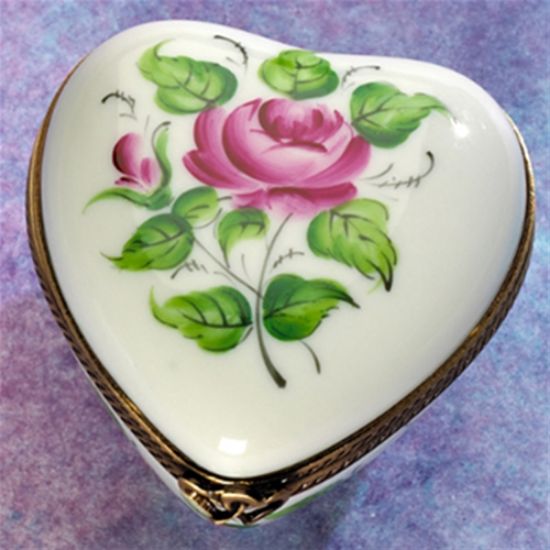 Picture of Limoges Romantic Rose Heart Box
