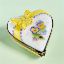 Picture of Limoges Yellow Pansies  Heart with Bow Box