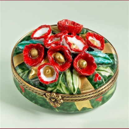 Picture of Limoges Chamart Holiday Red Flowers Box