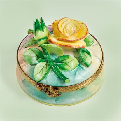 Picture of Limoges Chamart Yellow Rose on Round Box
