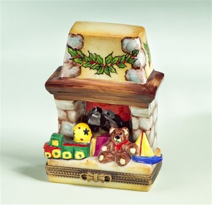 Picture of Limoges Christmas Chimeny with  Toys Box 